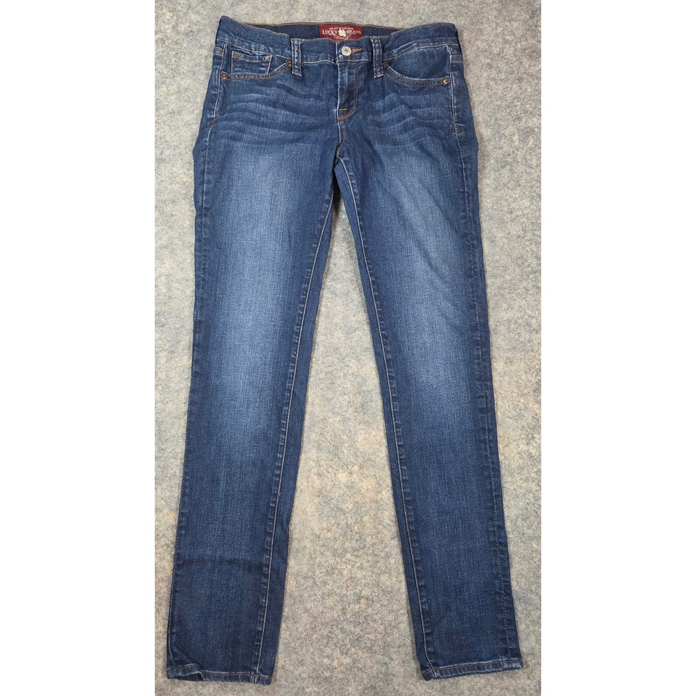 Lucky Brand Charlie Skinny Jeans Womens 6/28 Regular Dark Wash Blue Denim Pants
